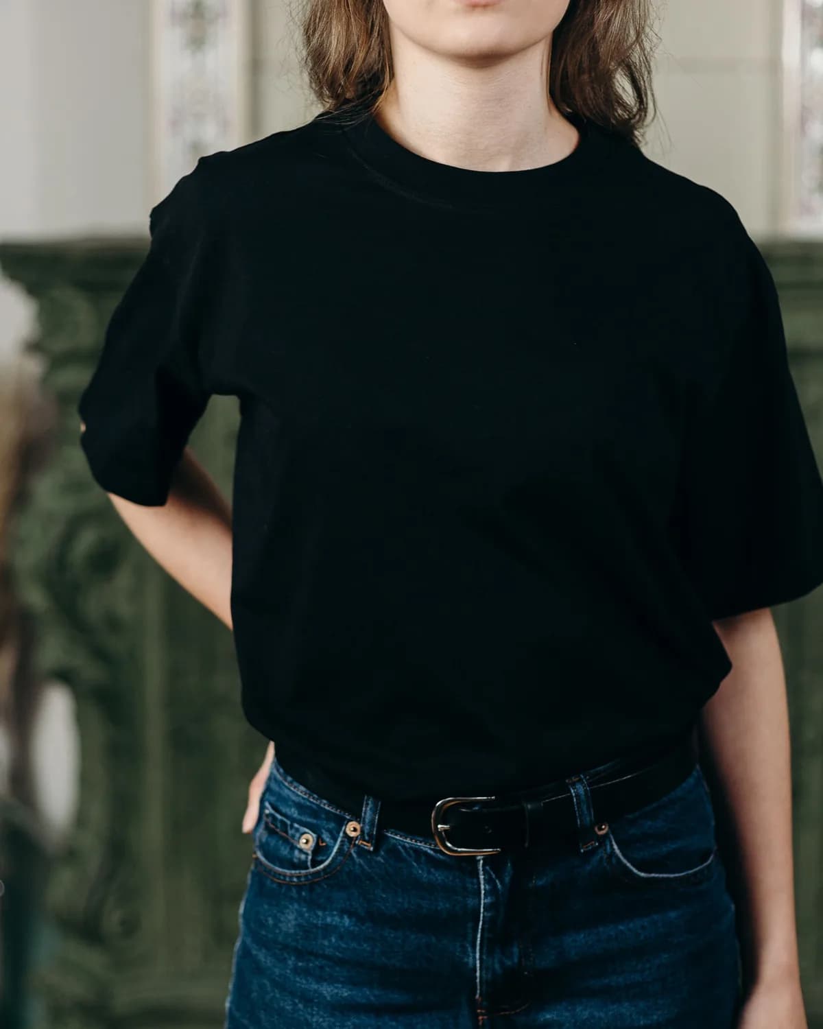 BLACKOUT RIB TEE — black